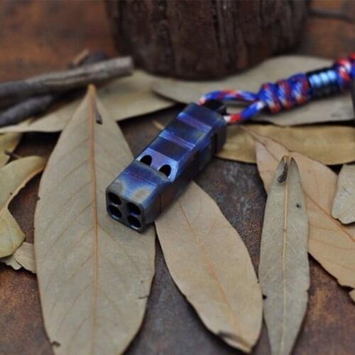 1PC EDC Titanium Outdoor Survival Whistle Four Hole Whistle Tool Safety & Survival Camping Equipment Tools Accessories