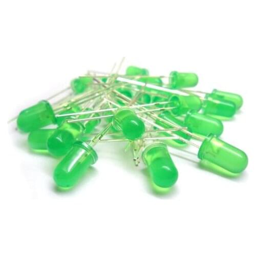 100Pcs LED DIFFUSED F5 5MM GREEN COLOR GREEN LIGHT Super Bright Bulb Lamp