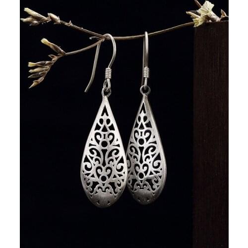 2018 Hot Sale Rushed Brinco National Wind Restoring Ancient Ways Teardrop-shaped Joker Wholesale High-grade Ladies Earrings For