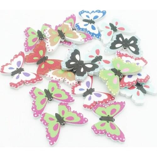 30pcs Butterfly Buttons Mix Color DIY Scrapbook Craft Sewing Decorations Buttons For Scrapbooking Sewing Accessories WD0162