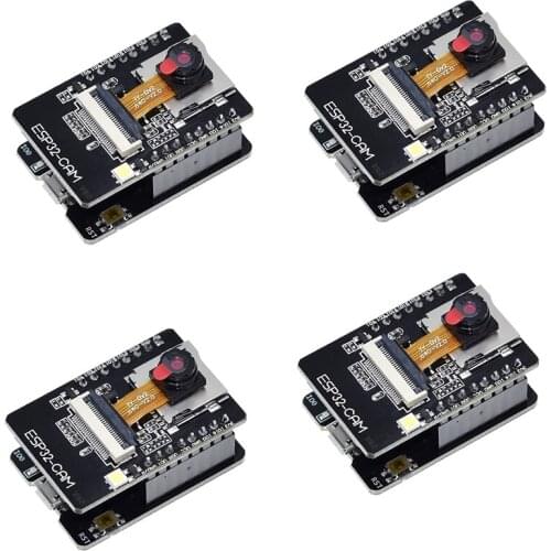 4-Pack ESP32-CAM WiFi Bluetooth Board ESP32-CAM-MB Micro-USB to Serial Port CH340G with OV2640 2MP Camera Module