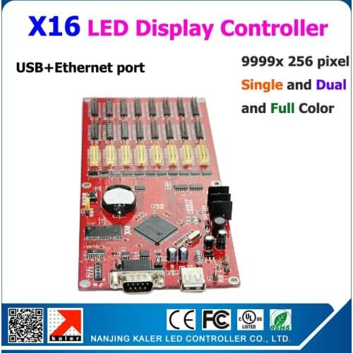 Kaler X16 9999x256 scrolling message display controller for big outdoor indoor full color led message display board 5 pcs a lot