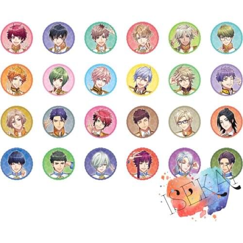 50mm A3! Anime Badge Game Badge Settsu Banri Takatou Tasuku Tsukioka Tsumugi Mikage Hisoka Yukishiro Gui Metal Badge Brooch Pins