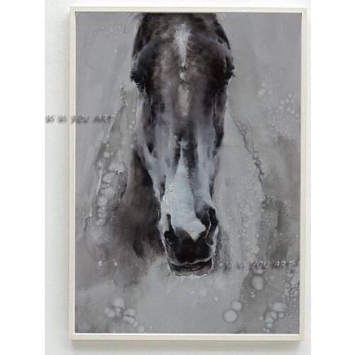 Abstract Horse Oil Painting Large Canvas Art Modern Work Art Perpendicular Minimalist Decoration For Living Room
