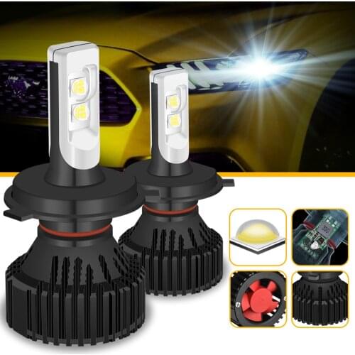 Katur 60W 16000LM H4/HB2/9003 Car LED Headlights Driving Fog Light Bulbs Dual Beam Play and Plug Lamps 6500K PSX24W PSX26W P13W
