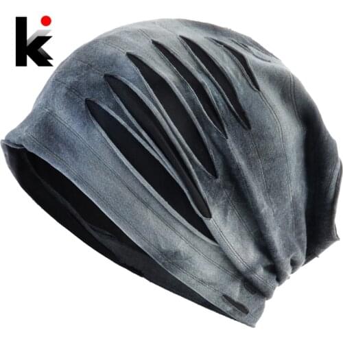 Skullies Beanies Men Women Fashion Hip Hop Hats Spring Summer Thin Cotton Bonnet Caps Unisex Streetwear Rip Ink Printing Hats
