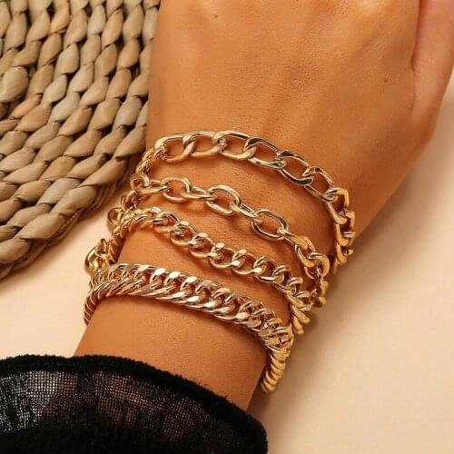 YADA 4 pcs Fashion Gold Multilayer Chain Bracelets&Bangles For Women Charm Bohemian Jewelry Gift Accessories Bracelet BT210038