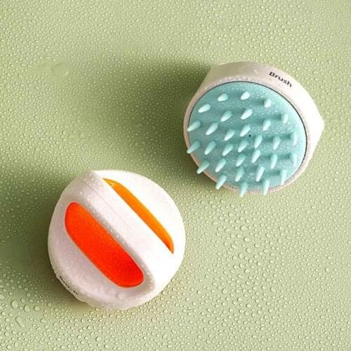 Soft Silicone Shampoo Brush Non-injury Skin Bath Brush Non-slip Bath Massage Lotion Brush Dry Wet Two Bathroom Products