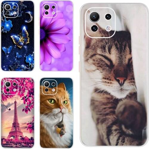 For Xiaomi Mi 11 Lite Case Cute Cat Soft Silicone Fundas Back Cover For Xiaomi Mi 11 Lite 11Lite Phone Cases Mi11 Lite 5G Bumper