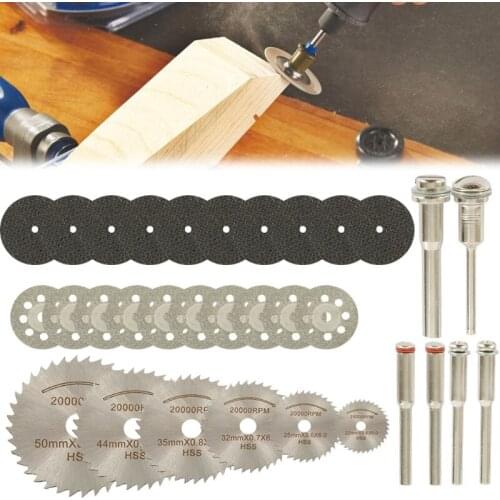 2021 New 32Pcs Diamond Cutting Disc Kits, 1/8" Shank Mini Cut Off Wheel Rotary Tool
