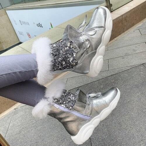 2021 New Womens Snow Boots Women Winter Fur Warm Shoes Woman Platform Short Ankle Boots Fashion Female Waterproof Warm Booties