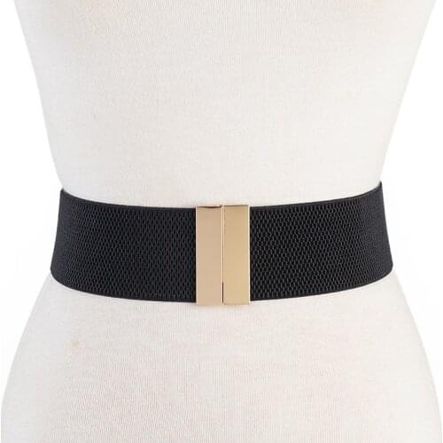 Newest Waistbands black wide cummerbunds bright gold buckle belt red waistband dress decorate lady party belts fashion gift girl