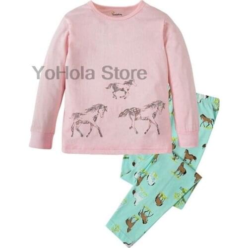 Baby Animal Horse Clothes Sleepwear Pajamas Long Sleeve Pajamas Set Kids Boy Outfit Clothing Sleepwear Autumn Girls Pyjama Suit