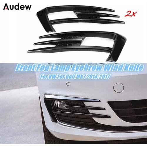 For VW Golf MK7 2014 2015 2016 2017 Car Front Fog Lamp Eyebrow Wind Knife Cover Trim ABS Carbon Fiber Fog Light Eyebrow Eye Lid