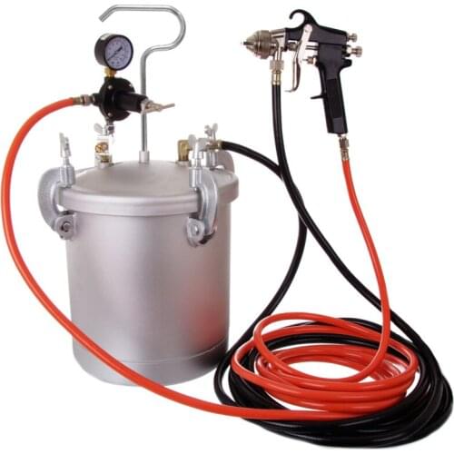 AIR SPRAYING PRESSURE SPRAY GUN PAINT TANK PT-8 1/2'' GAL HOSE GAUGE TOOL SET