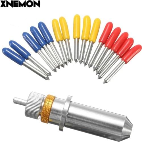XNEMON Vinyl Cutter Plotter Aluminum alloy Roland Holder +15pcs tungsten steel Blades Cutting Plotter Holder Diameter: 12mm
