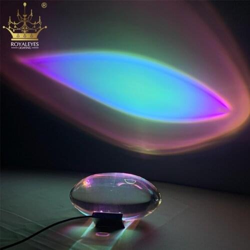 Romantic Visual Sunset Light Egg-Shape Crystal Table Light Angle Eyes Projection Lamp Bedside Cabinet Design Decor Night Lamp