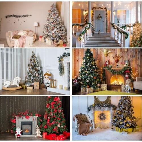 Christmas Indoor Theme Photography Background Christmas tree Children Portrait Backdrops For Photo Studio Props 21518 HYD-03