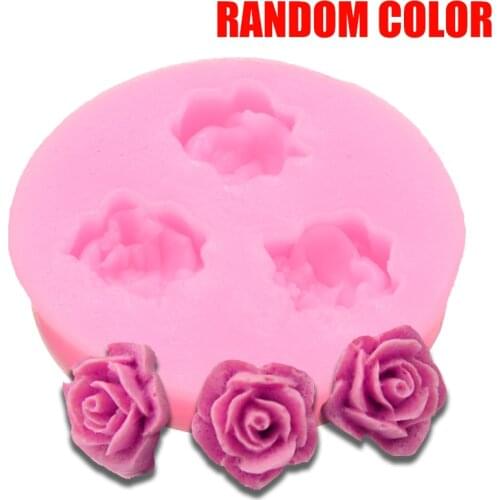 Silicone 3D Rose Flower Cake Mould Mini DIY Rose Chocolate Cookies Cupcake Mold Soap Fondant Sugarcraft Decor Kitchen Bakeware