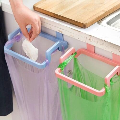 Trash Bag Hook Rack Cupboard Cabinet Door Garbage Bag Holder Hanging Frame Rubbish Bag Storage Stand Rack for Space Saving Tools
