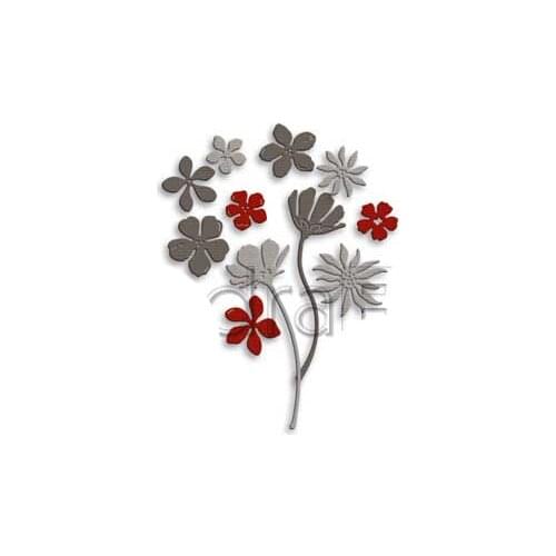 Flower Plant Simply Flowery Metal Cutting Data Slimline Essentials Scrapbooking Card Stencil Cut Die for Diy Handmade Card Craft