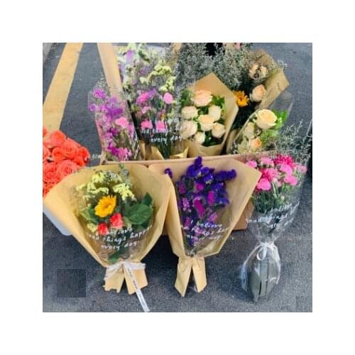 50psc Flower packing multi branch bag English flower bundle bag multi rose art material Florist packing paper