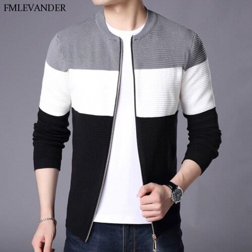 Vetement Homme 2018 Cardigans Patchwork V-neck Sweater Cardigan For Man