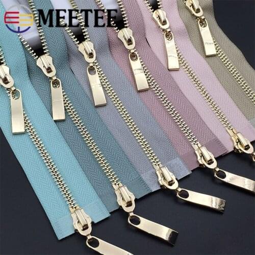 1/2pcs Meetee 80/100/120cm Metal Double-slider Zippers Auto Lock Zipper for Jackets Repair DIY Bag Clothing Sewing Accessories
