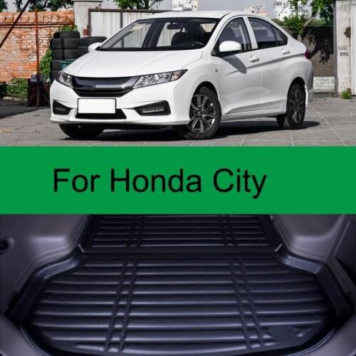 For Honda City 2008-2019 1PC Car Styling Cargo Liner Car Trunk Mat Carpet Interior Floor Mats Leather Pad Auto Accessories