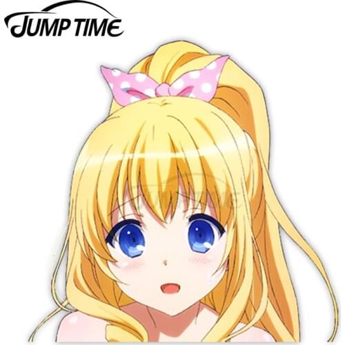 Jump Time Amagi Brilliant Park Latifa Fleuranza 5 Ecchi 10.4 Cute Anime Girl Peeker Vinyl Decal Window Waifu Car Stickers