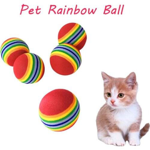 3/5PCS Rainbow Ball Cat Toy Fun Interactive Pet Products Funny Cat Dog Chew Toy Ball Training Dog Toy for Cat Accessories