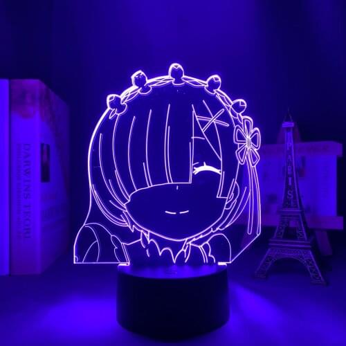 3d Anime Lamp Re Zero Starting Life In Another World LED Night Light for Room Decor Nightlight Gift Re Zero Rem Light