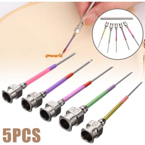 5pcs Metal Embroidery Stitching Punch Needle Threader Sewing Tool Set Handmade Sewing for Embroidery Floss Poking Cross