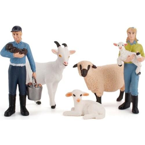5Pcs Simulation PVC Farm Scene Animals Model Toys Sets Shepherd Animal Toy Action Figure Educational sound Toy Figure Gift