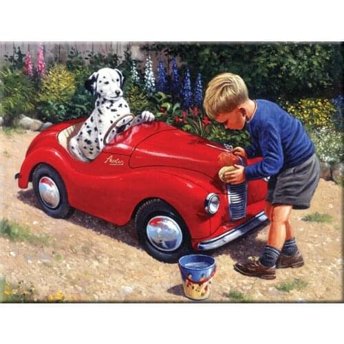 Boy and cart diamond embroidery sale 5d diamond painting full diamond mosaic picture of rhinestones cross-stitch
