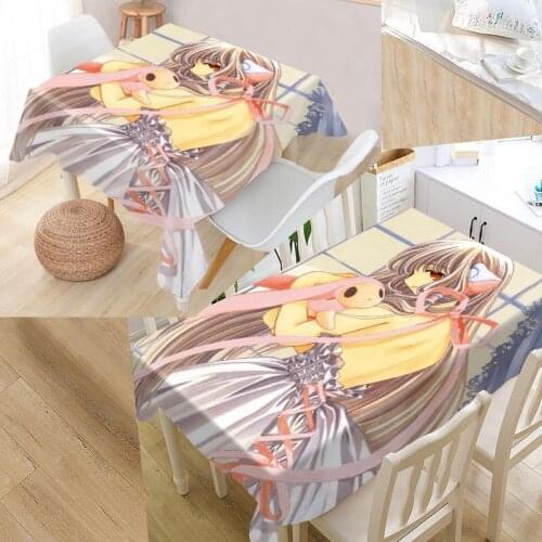 Custom Chobits Anime Tablecloth Forest Art Kitchen Dining Table Decoration Home Rectangular Party Table Covers More Size 0603