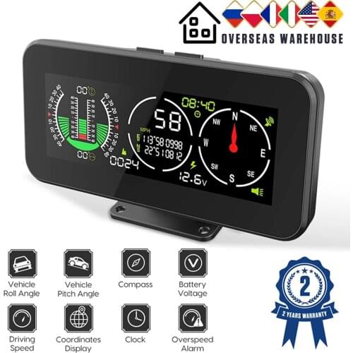 MR CARTOOL M60 Car GPS Speed Slope with Compass Inclinometer Speedometer Digital Clock Multifunction Meter Off Road