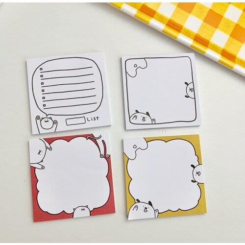 SIXONE 50 Sheets Cartoon Cute Puppy Cat Note book Writing Pads Concise Nothing Viscosity Memo Pad Hand Account Stationery