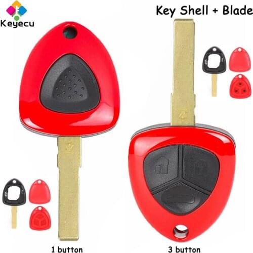 KEYECU Replacement Remote Car Key Shell - 1/ 3 Buttons - FOB for Ferrari F430 2005-2009 / 458 Italia 2010-2014 / FF / 599