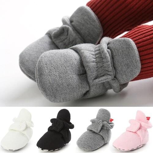 Grey Kids First Walket Cotton Soft Toddler Girls Shoes Comfortable Unisex Children Booties Warm Baby Boys Anti-slip Sock Shoes