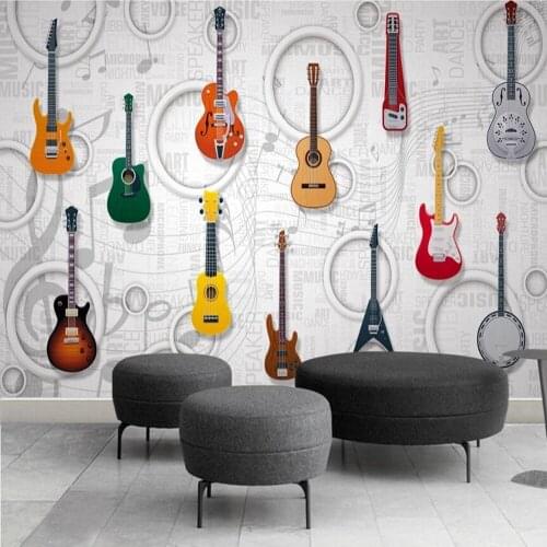 Milofi custom 3D guitar music equipment tooling background wallpaper mural