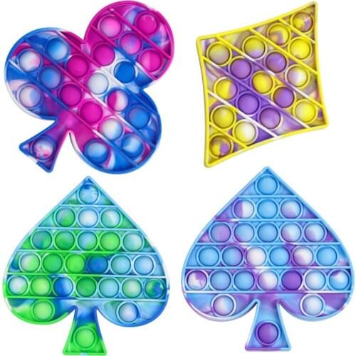 Hot New Decompression Creative Silicone POP Its Bubble Fidget Toy Fashion Simpl Dimmer Fidget Toy for Kids Tie Dye Game Gift