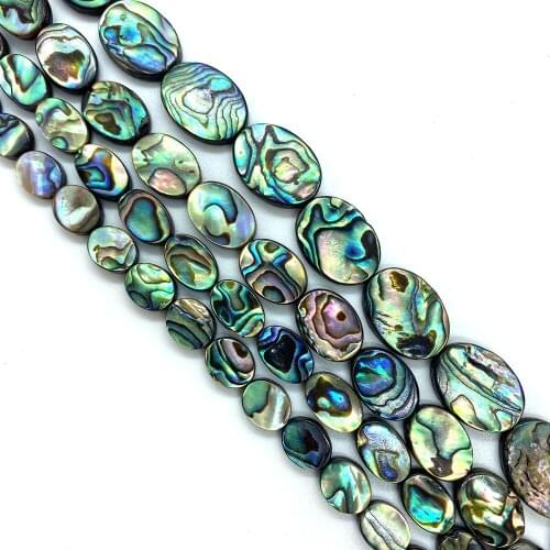 Exquisite Natural Shell Loose Beads Oval Abalone Shell Beads MakingDIY Handmade Jewelry Necklaces Bracelets Earrings Accessories