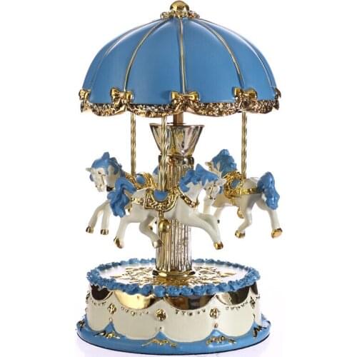 Carousel clockwork toy music box classic track happiness castle crafts home decoration send girl childrens gift