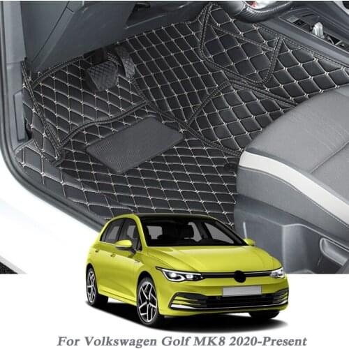 Car Styling PU Leather Foot Mat For Volkswagen Golf MK8 2020-Present LHD Floor Carpet Protector Waterproof Pad Auto Accessory