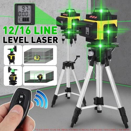 ZEAST 12/16 Lines 4D Laser Level Self-Leveling 360 Horizontal&Vertical Hanging Floor Wall Powerful green Beam Laser levels 11PCS