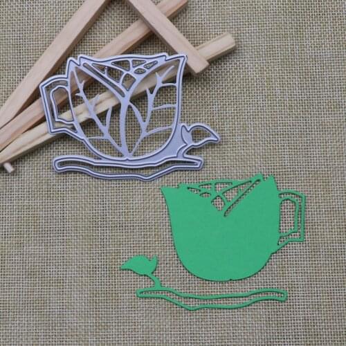 Leaves Teapot Metal Cutting Dies Drinkware Stencils For DIY Scrapbooking Decorative Embossing Handcraft Die Cutting Template