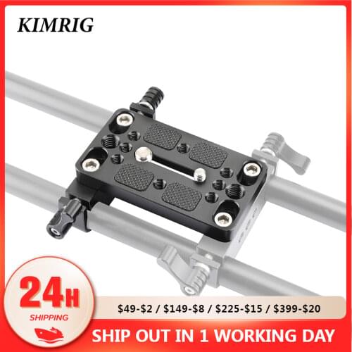 KIMRIG Camera Mounting Plate Tripod Mounting Base Plate Integrated With 15mm Dual Rod Clamp For Shoulder Support Rig