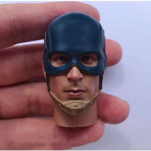 In Stock 1/6 Scale Male Head Sculpt Head Carved Accessory Model with Helmet for 12'' Action Figure Body