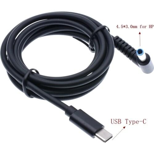 USB Type C PD Charging Cable Cord 19.5V 4.5*3.0mm Blue Tip Male Plug Converter Dc Power Adapter Charger for Hp Laptop